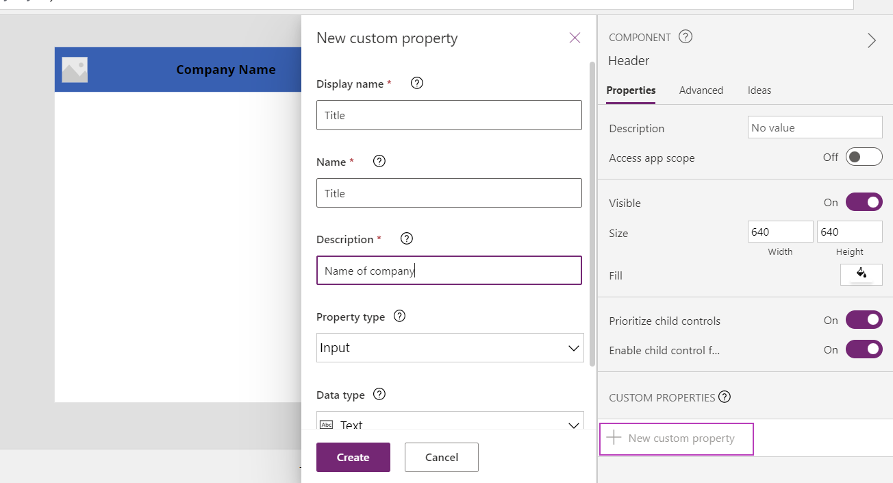 Components in Canvas App